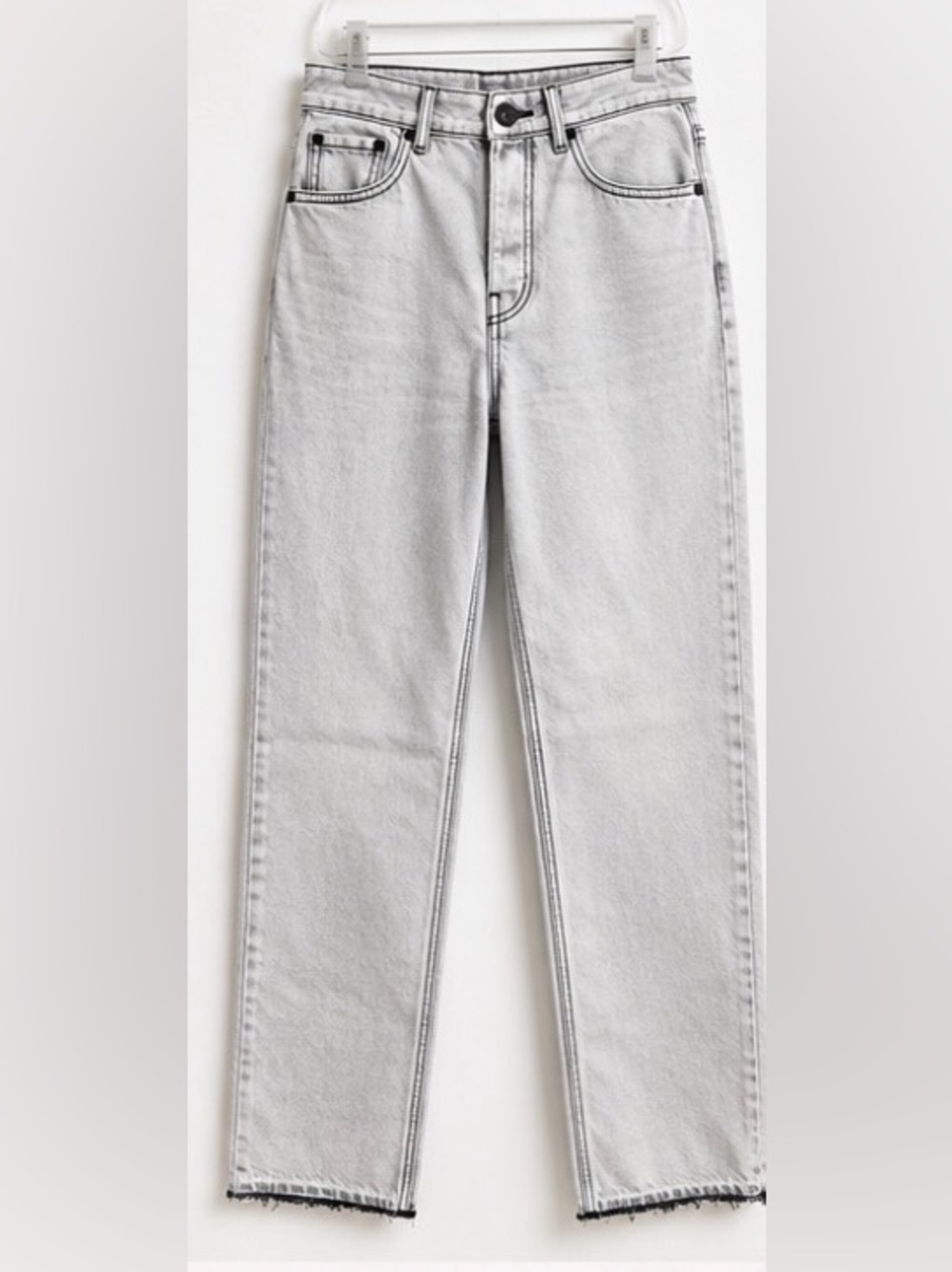 The Kooples NWT Black Bleached Straight Leg Jeans EU 38 US 27/28 $225